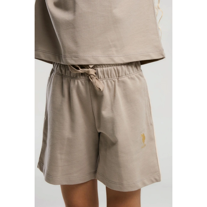 KIZ GARSON ŞORT TAKIM - KUM