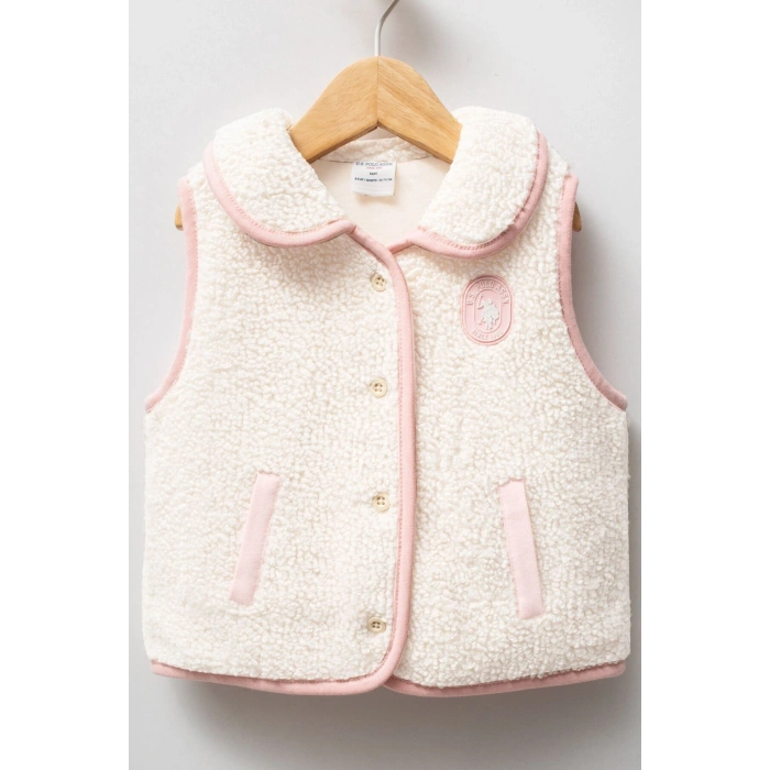 U.S.POLO ASSN KIZ BEBEK  YELEK - EKRU