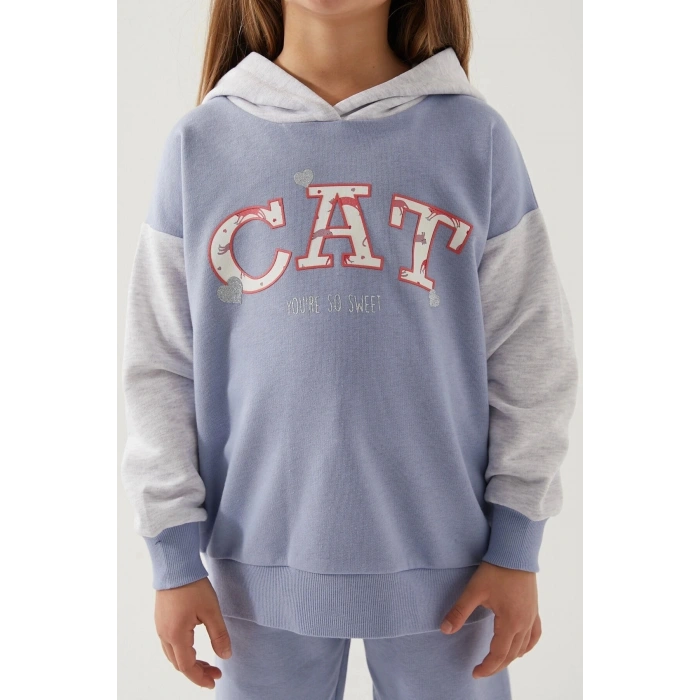 KIZ ÇOCUK EŞOFMAN TAKIM - AÇIK İNDİGO