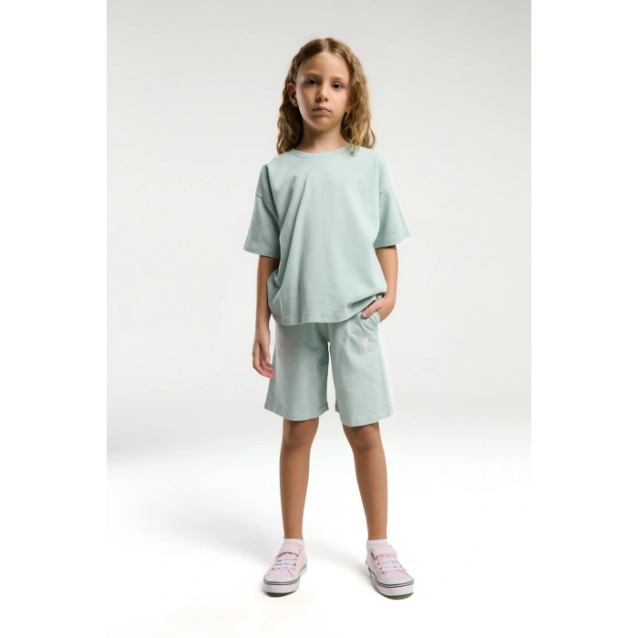 KIZ GARSON BERMUDA TAKIM - SU YEŞİLİ