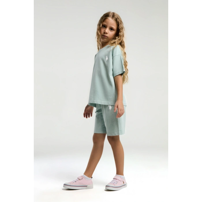 KIZ GARSON BERMUDA TAKIM - SU YEŞİLİ