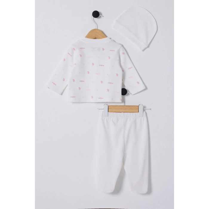 U.S.POLO ASSN KIZ BEBEK PATİKLİ 3LÜ TAKIM - Beyaz