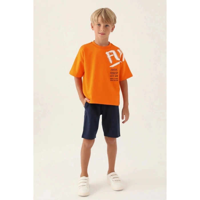 ERKEK ÇOCUK BERMUDA TAKIM - TURUNCU