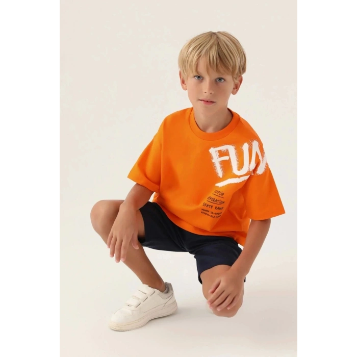 ERKEK ÇOCUK BERMUDA TAKIM - TURUNCU