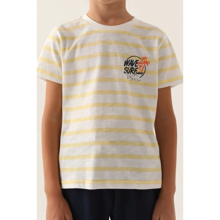 ERKEK ÇOCUK BERMUDA TAKIM - KREM PUDİNG