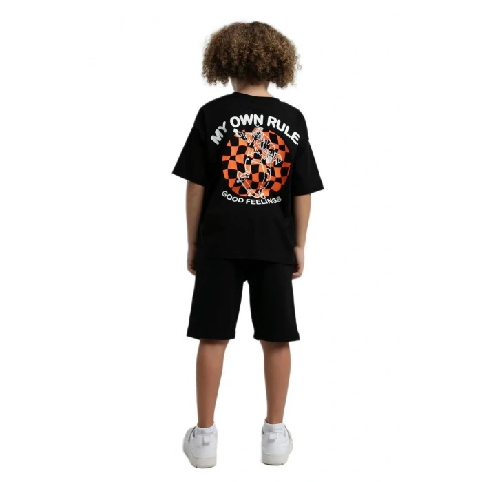 ERKEK ÇOCUK BERMUDA TAKIM - siyah