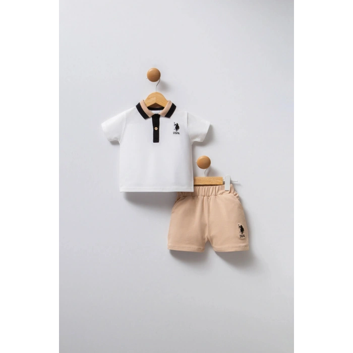 U.S POLO ASSN ERKEK BEBEK 2Lİ TAKIM - BEYAZ/BEJ