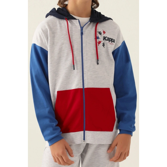 KAPPA ERKEK ÇOCUK FULLZIP SWEATSHIRT - KAR MELANJ