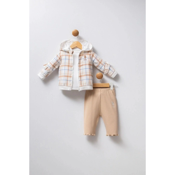 U.S.POLO KIZ BEBEK 3LÜ TAKIM - Beyaz