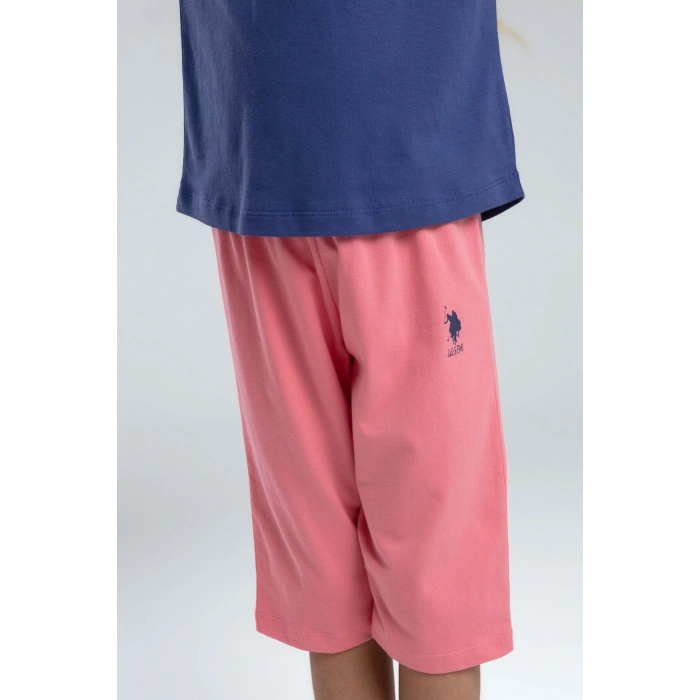 KIZ GARSON KAPRİ TAKIM - KOYU İNDİGO