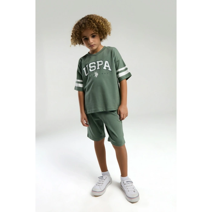 ERKEK ÇOCUK BERMUDA TAKIM - KOYU YEŞİL