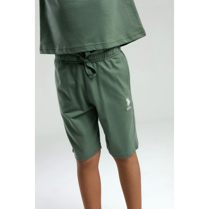 ERKEK ÇOCUK BERMUDA TAKIM - KOYU YEŞİL