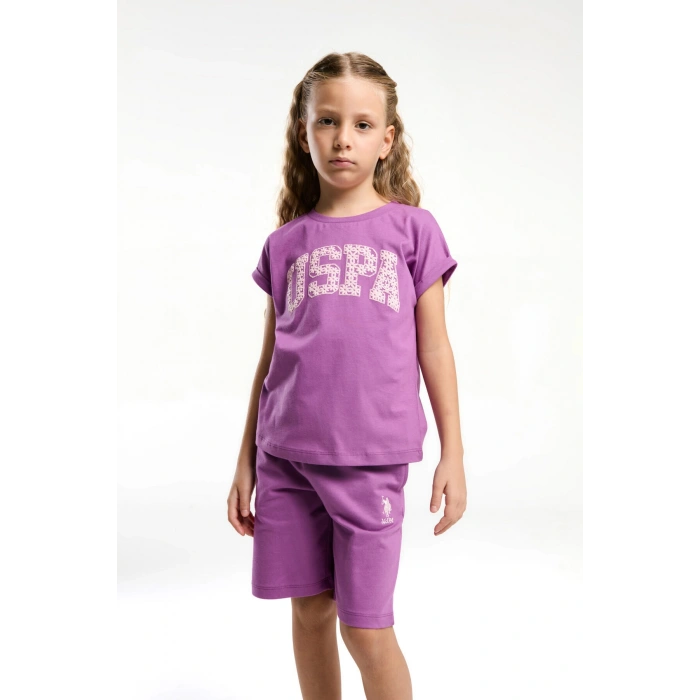 KIZ ÇOCUK BERMUDA TAKIM - VİYOLET