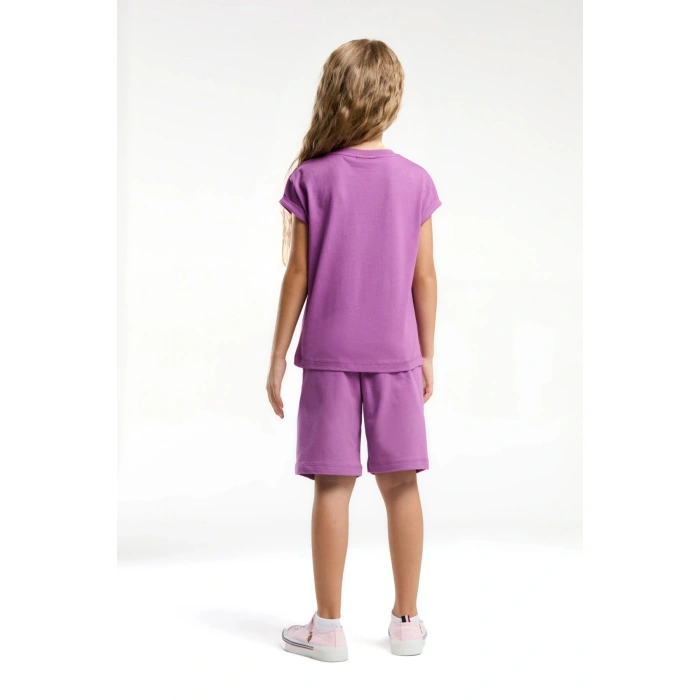 KIZ ÇOCUK BERMUDA TAKIM - VİYOLET