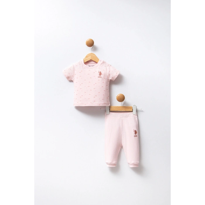 U.S.POLO ASSN. KIZ BEBEK 2Lİ TAKIM - PUDRA