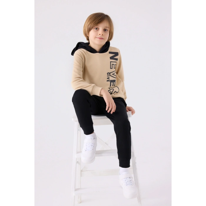 ERKEK ÇOCUK EŞOFMAN TAKIM - BEJ