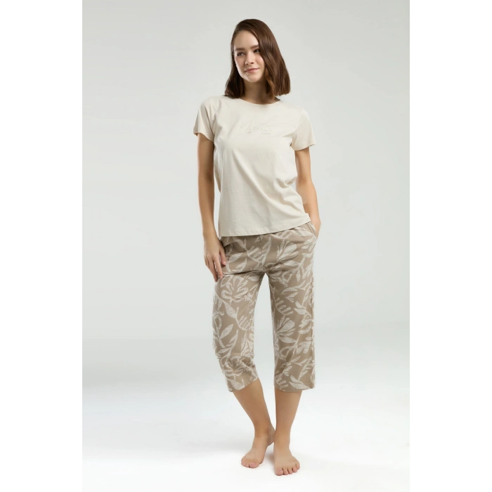 ARNETTA ANNE/KIZ KAPRİ TAKIM - BEJ