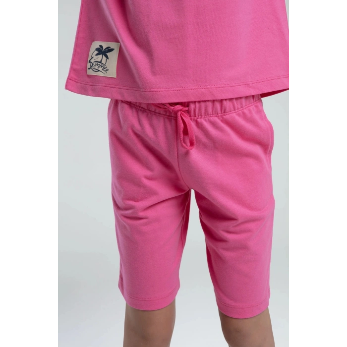 ANNE KIZ BERMUDA TAKIM - AÇIK FUŞYA