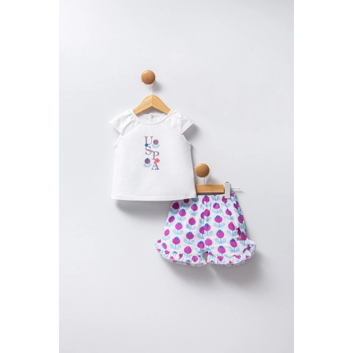 U.S.POLO ASSN. KIZ BEBEK 2Lİ TAKIM - Beyaz