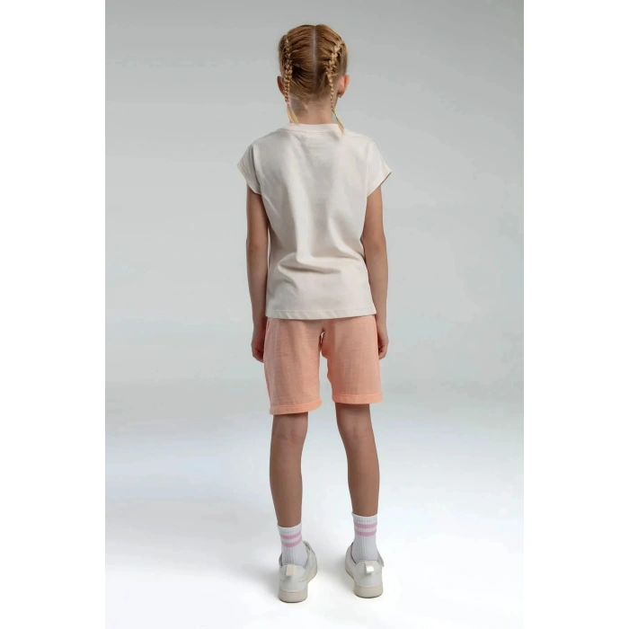 KIZ ÇOCUK BERMUDA TAKIM - AÇIK BEJ