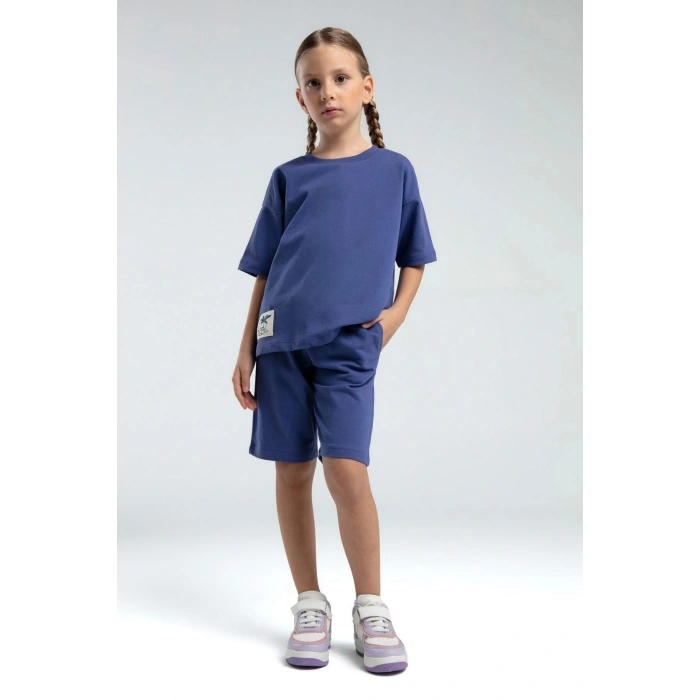 ANNE KIZ BERMUDA TAKIM - KOYU İNDİGO