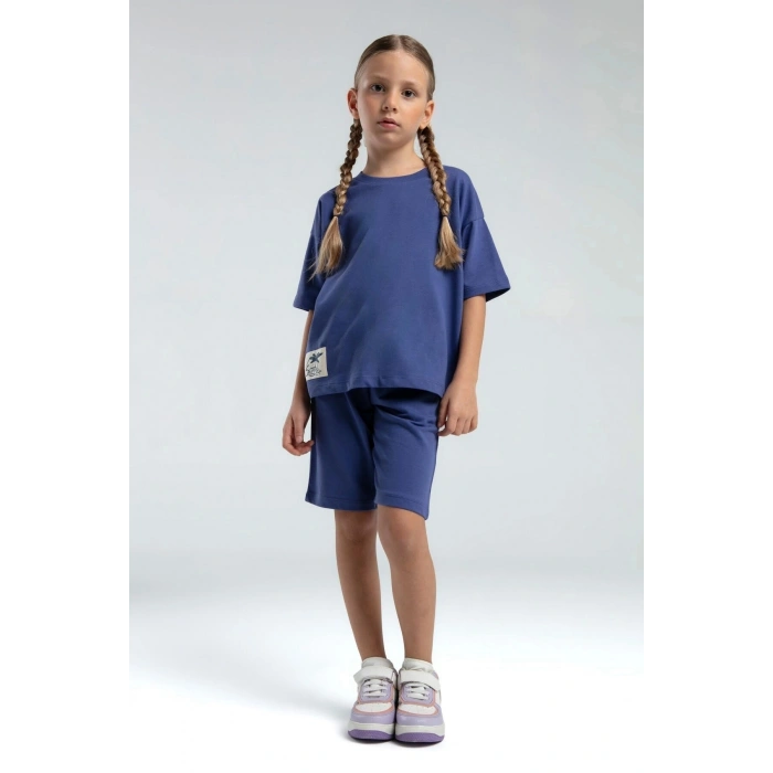 ANNE KIZ BERMUDA TAKIM - KOYU İNDİGO