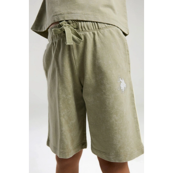 KIZ ÇOCUK BERMUDA TAKIM - SU YEŞİLİ