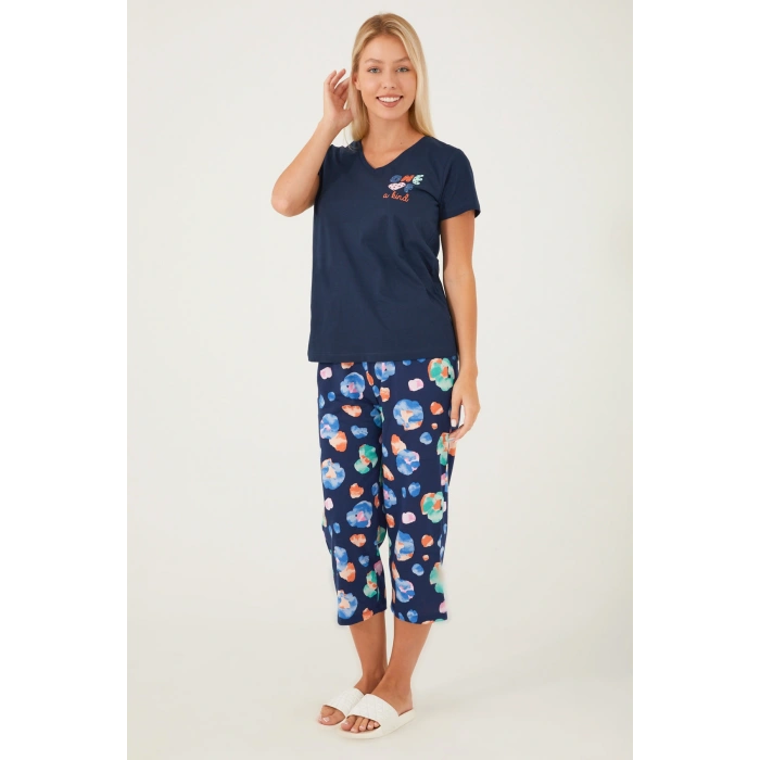 ARNETTA KADIN KAPRİ TAKIM - LACİVERT