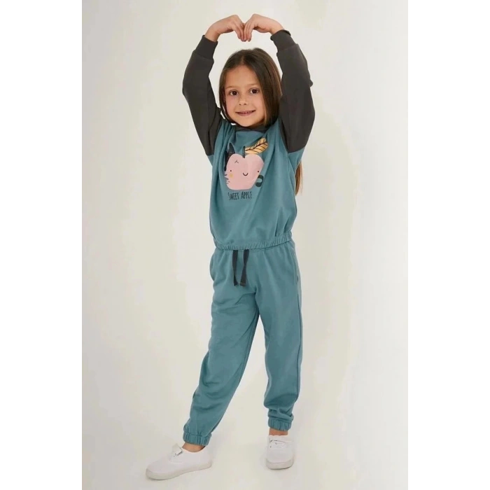 KIZ ÇOCUK EŞOFMAN TAKIM - PASTEL YEŞİLİ