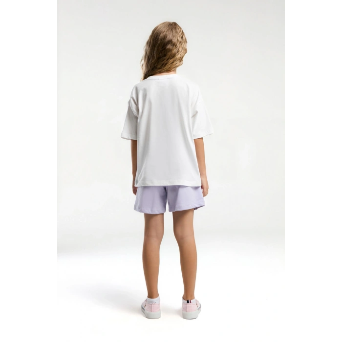 KIZ GARSON ŞORT TAKIM - Beyaz