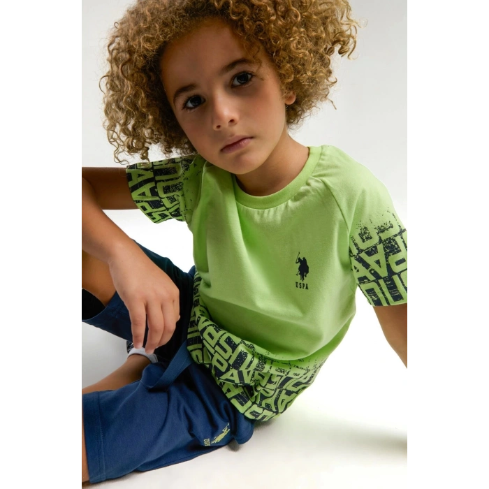 ERKEK ÇOCUK BERMUDA TAKIM - LİME