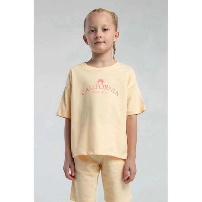 KIZ ÇOCUK BERMUDA TAKIM - BEJ