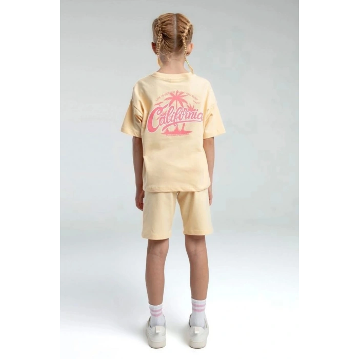 KIZ ÇOCUK BERMUDA TAKIM - BEJ