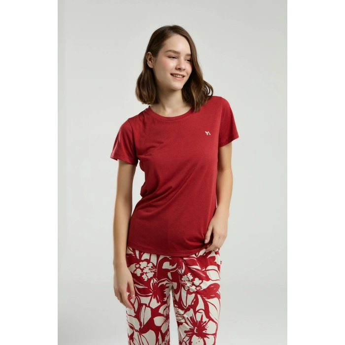 ARNETTA KADIN KAPRİ TAKIM - KOYU KIRMIZI