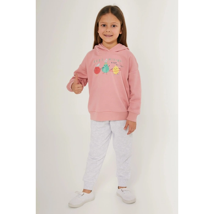 KIZ ÇOCUK EŞOFMAN TAKIM - RETRO PEMBE