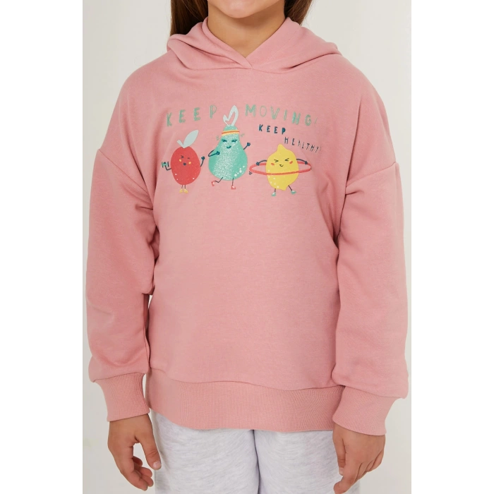 KIZ ÇOCUK EŞOFMAN TAKIM - RETRO PEMBE