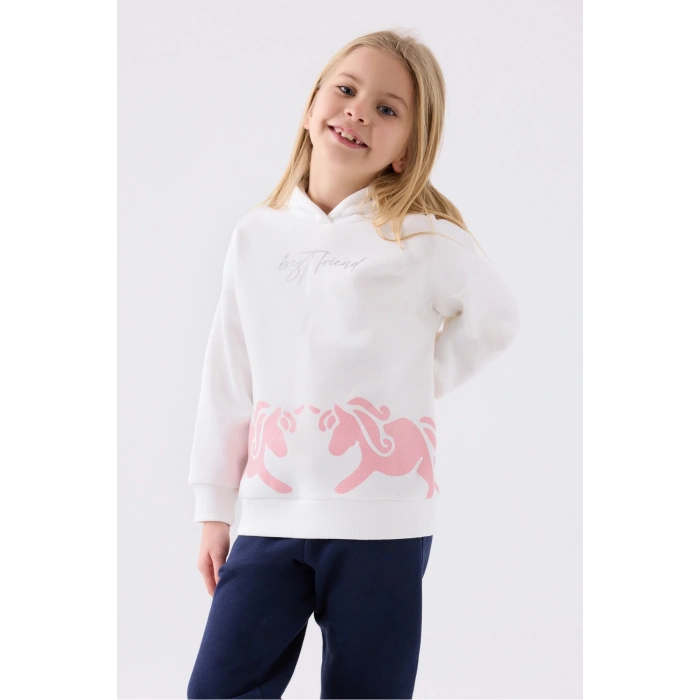 KIZ ÇOCUK EŞOFMAN TAKIM - BEYAZ