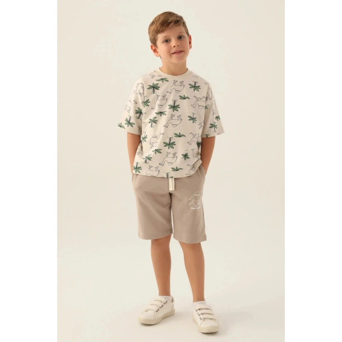 ERKEK ÇOCUK BERMUDA TAKIM - BEJ