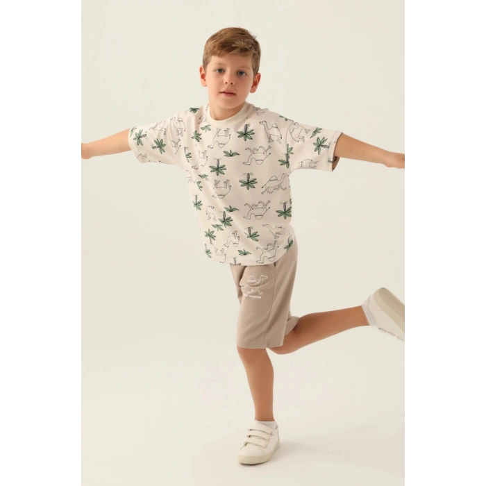 ERKEK ÇOCUK BERMUDA TAKIM - BEJ