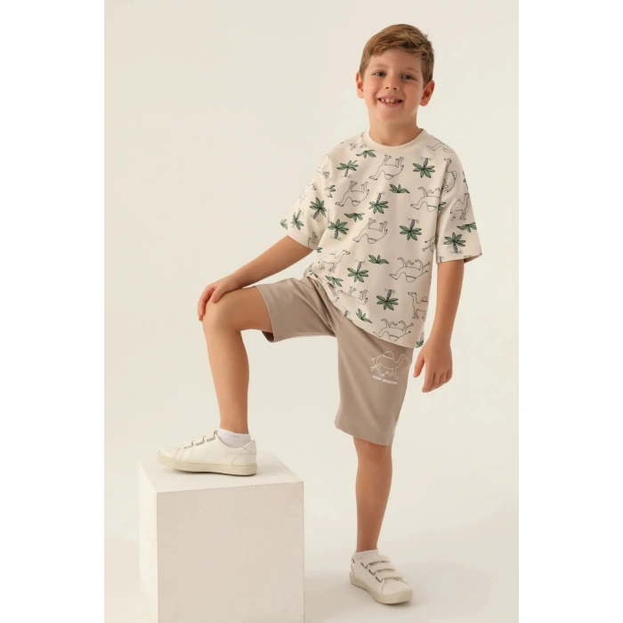 ERKEK ÇOCUK BERMUDA TAKIM - BEJ