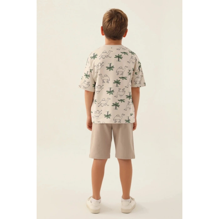 ERKEK ÇOCUK BERMUDA TAKIM - BEJ
