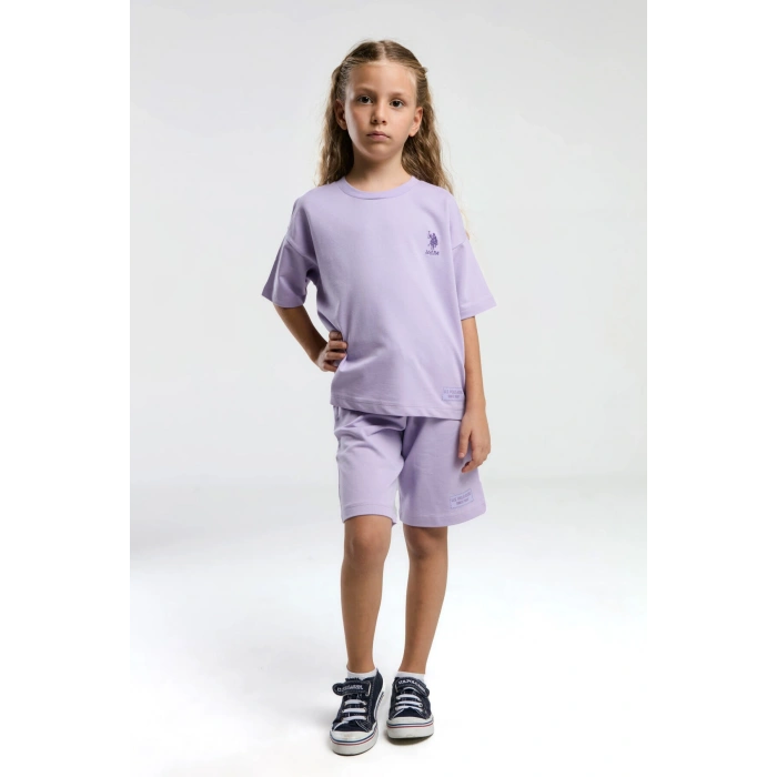 KIZ ÇOCUK BERMUDA TAKIM - LİLA