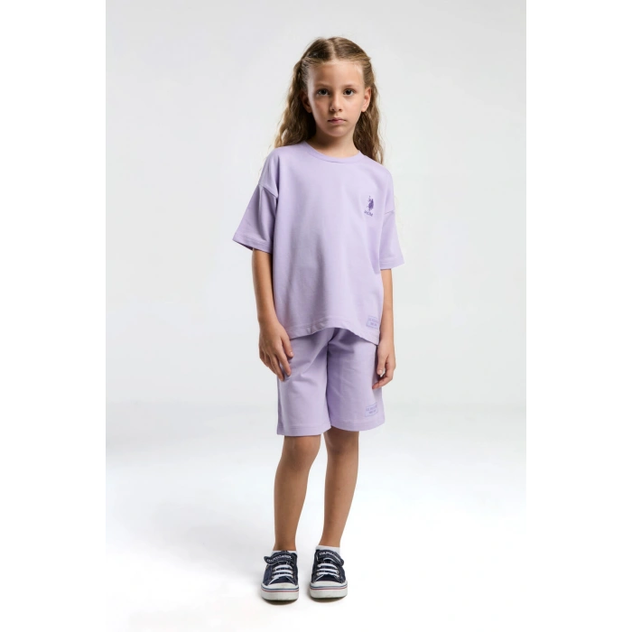 KIZ ÇOCUK BERMUDA TAKIM - LİLA