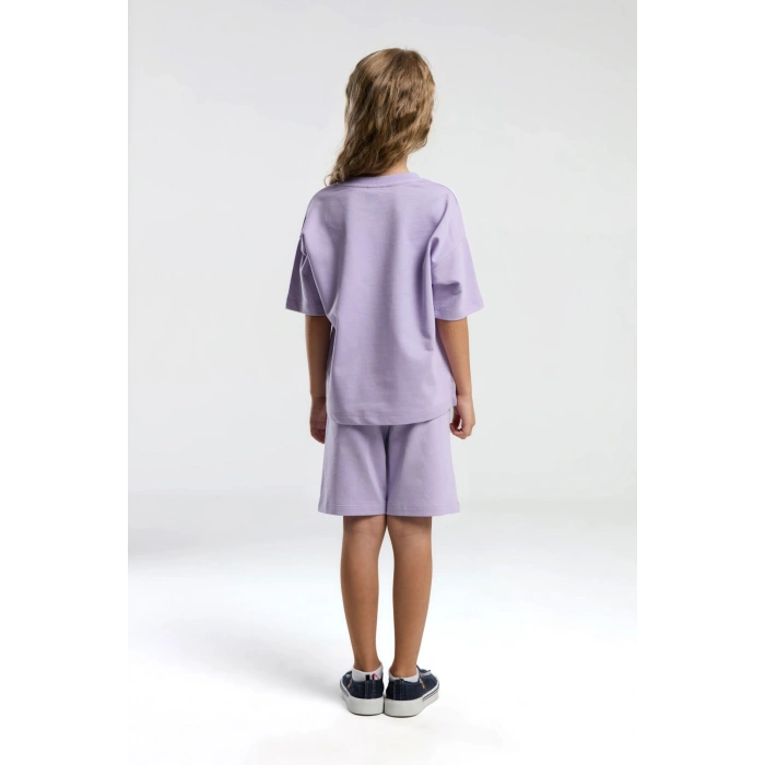 KIZ ÇOCUK BERMUDA TAKIM - LİLA