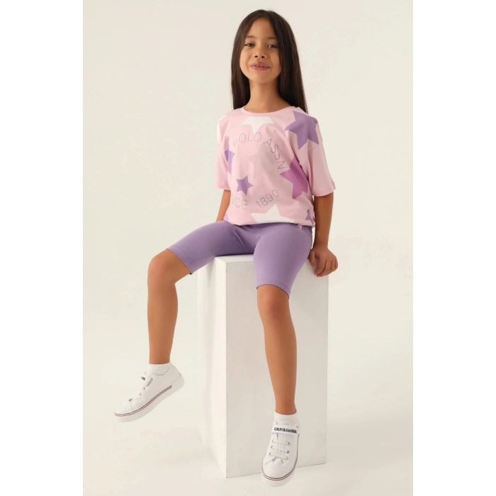 KIZ GARSON BERMUDA TAYT TAKIM - TOZ PEMBE