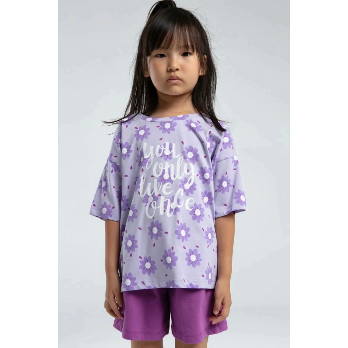 KIZ ÇOCUK ŞORT TAKIM - LİLA