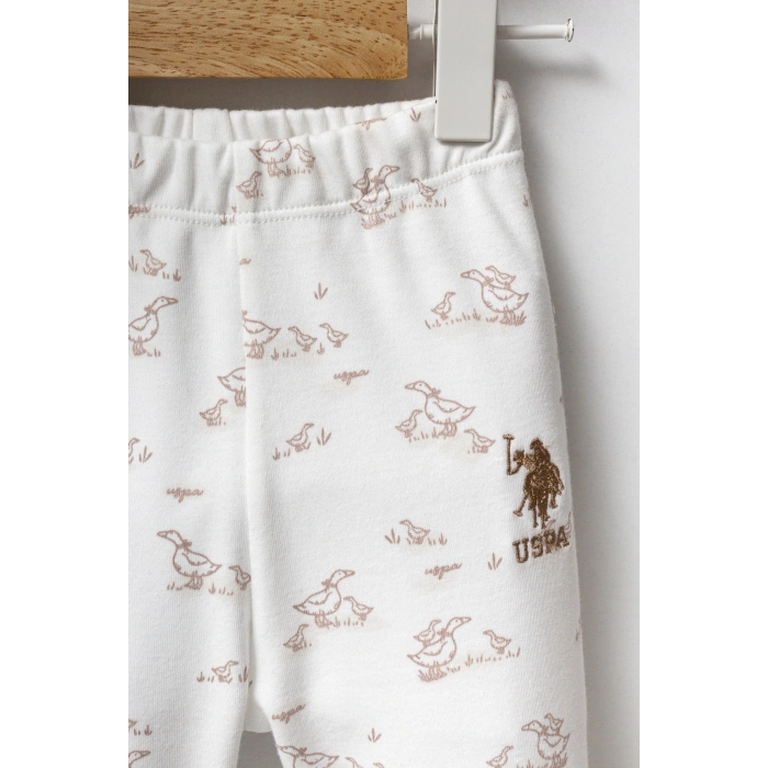 U.S.POLO ASSN KIZ BEBEK GÖMLEK PİJAMA TAKIM - Beyaz