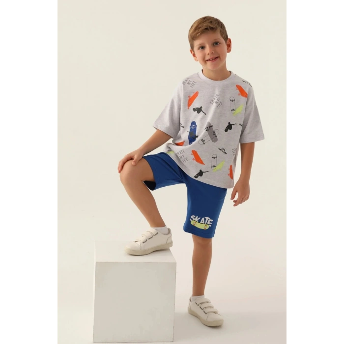 ERKEK ÇOCUK BERMUDA TAKIM - KAR MELANJ