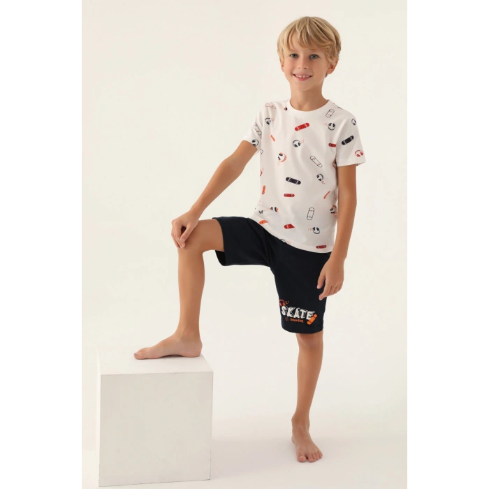 ARNETTA BABA OĞUL BERMUDA TAKIM - BEYAZ