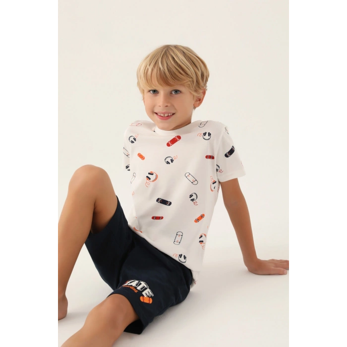 ARNETTA BABA OĞUL BERMUDA TAKIM - BEYAZ